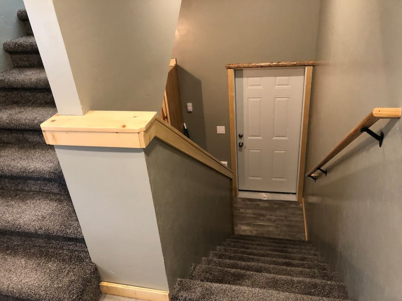 Stairway downstairs to washer and dryer