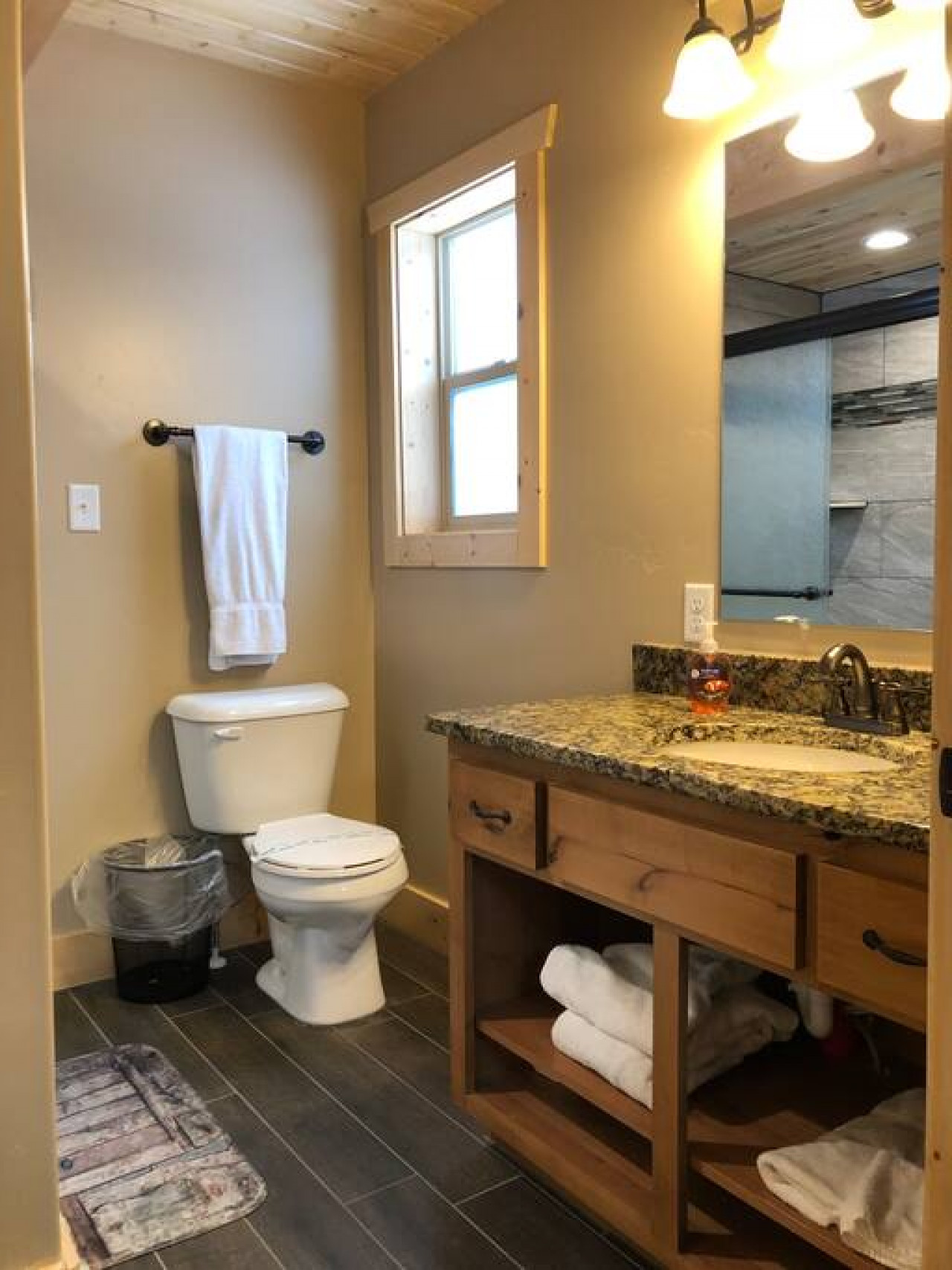 Heated floors in the bathrooms too!
