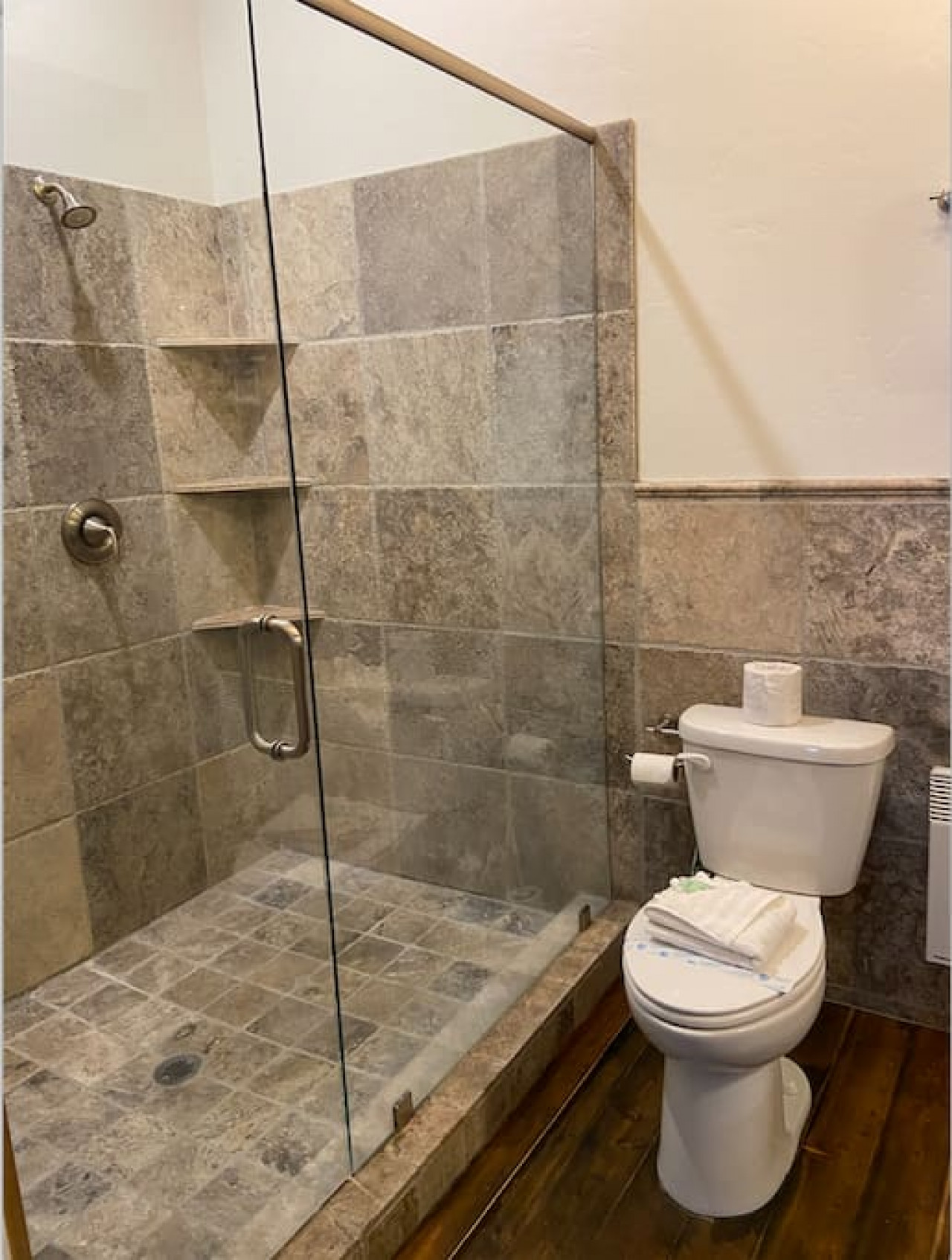 Walk in shower upstairs bathroom