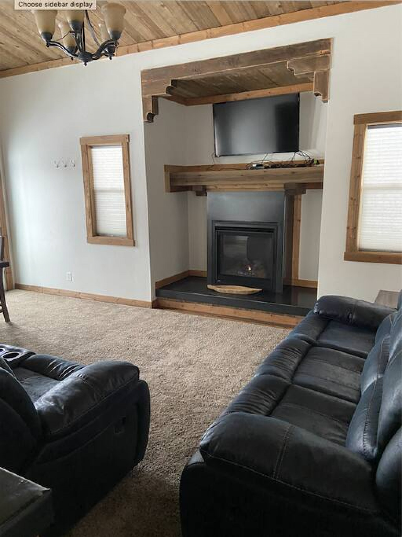 Gas fireplace in the living room