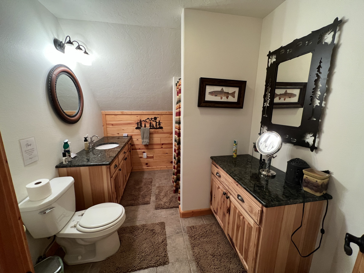 Upstairs bathroom with shower