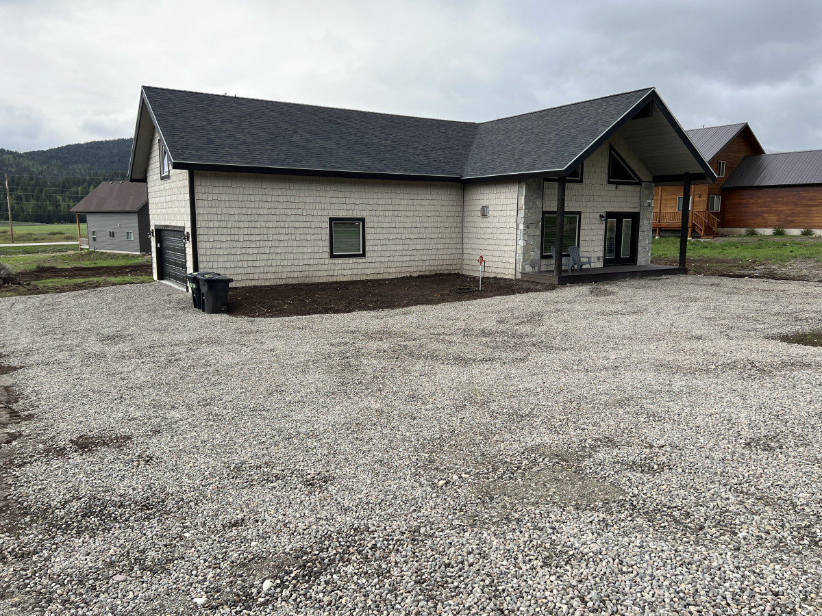 Large parking space outside for snowmobile trailers
