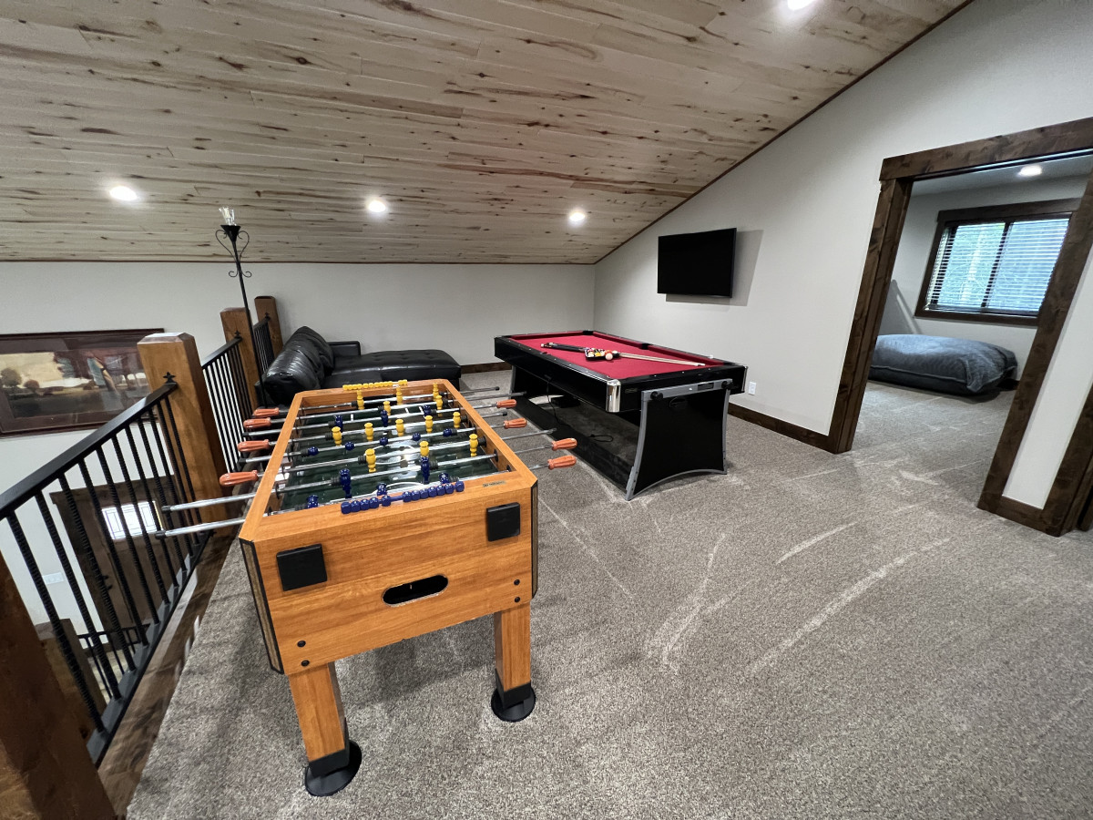 Pool & foosball table upstairs