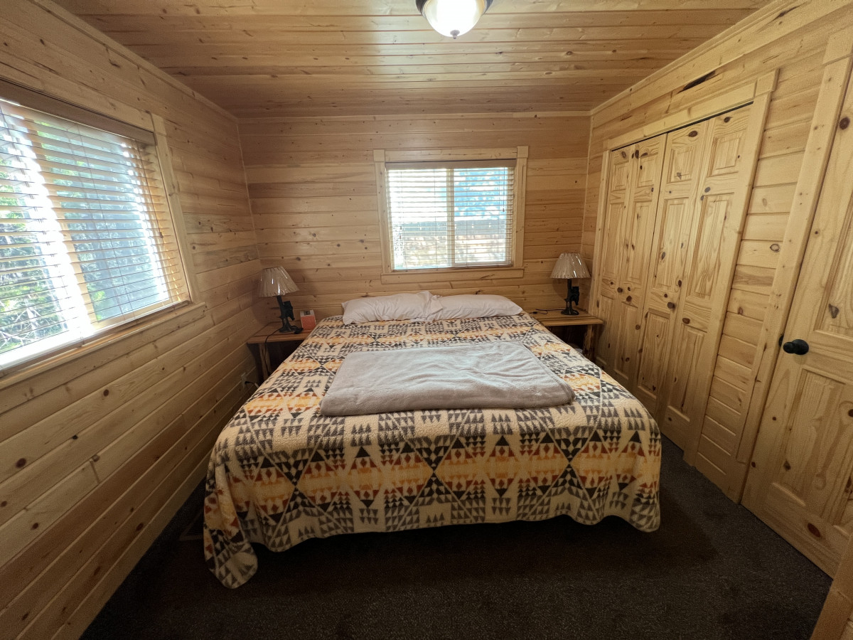Main floor bedroom with a king