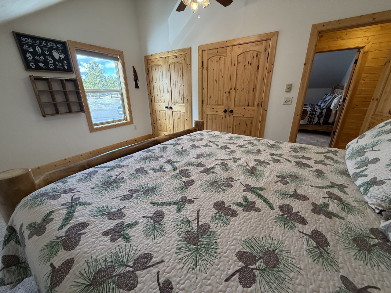 Upstairs bedroom with large closet for storage