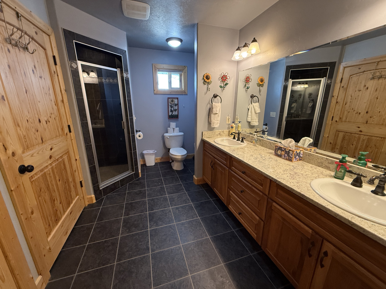 Another spacious bathroom upstairs with shower