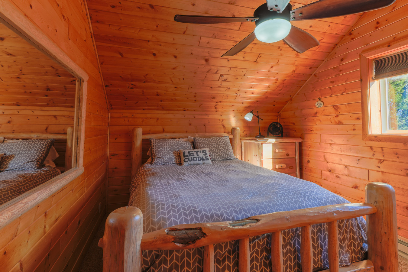 Upstairs bedroom with queen bed