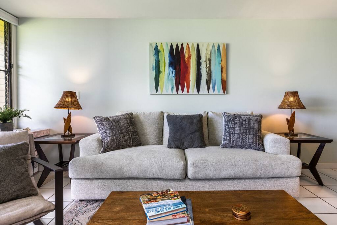 Spacious and beautifully decorated living room