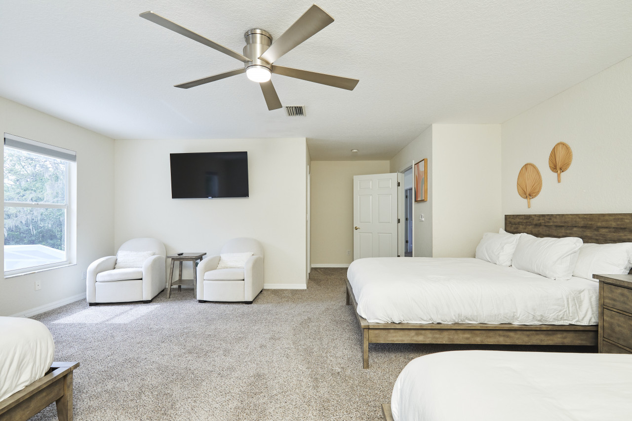 The Oasis Retreat | Heated Pool + Game Room + Basketball + Massive Yard | Near Beach & Golf thumbnail 54