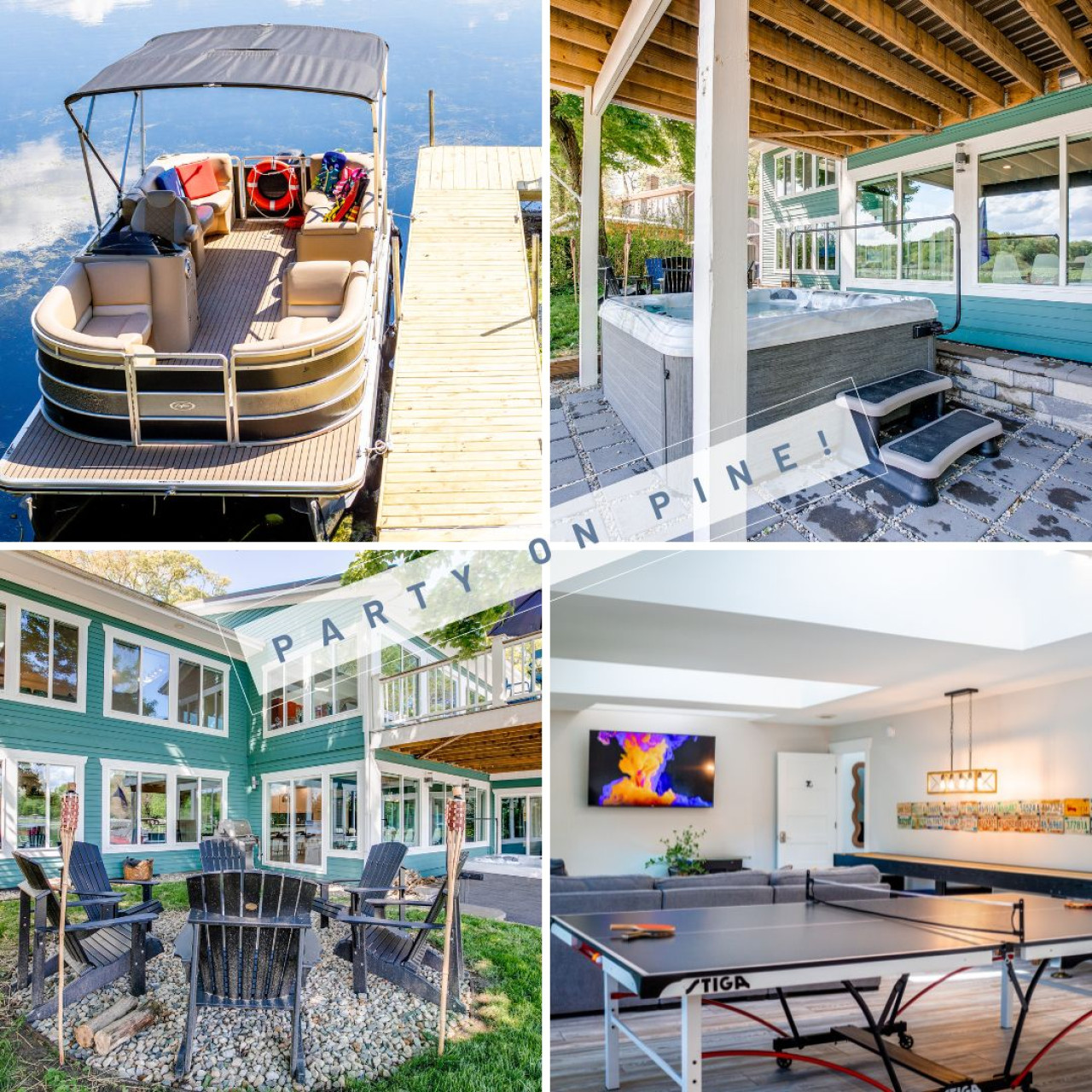 "Party on Pine" w/ Pontoon Boat & HotTub... Sleeps 16!