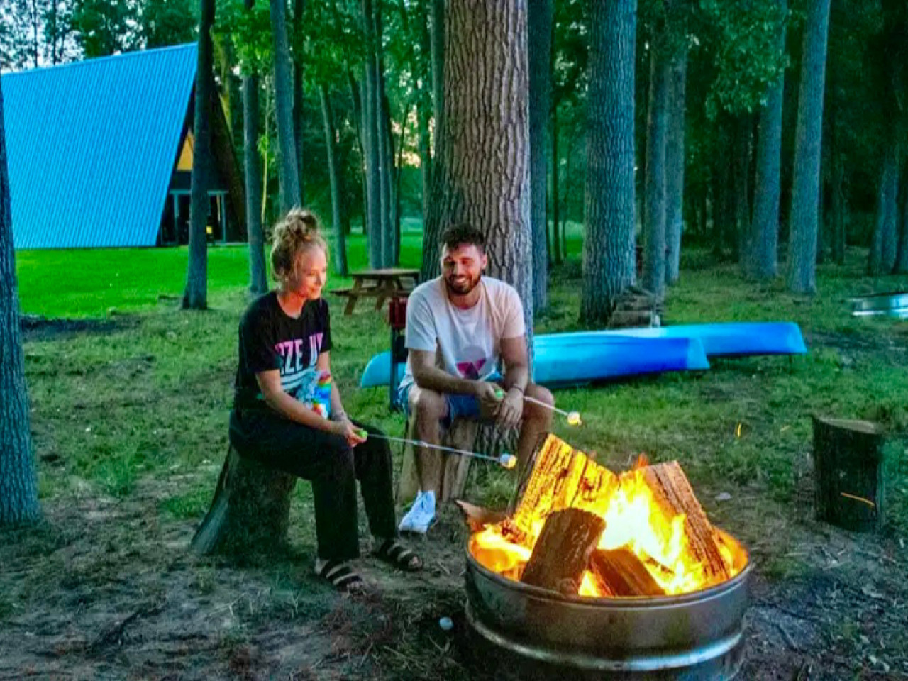 Lakeside campfire area