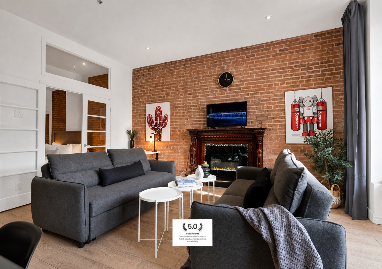 Spacious Suite With Cozy Fireplace And Full Kitchen - Stylish Urban Retreat - Montreal