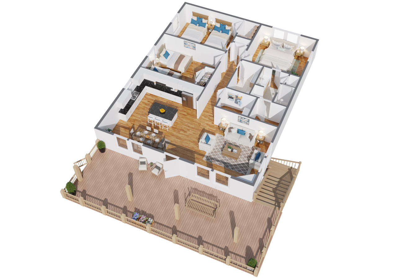 Near beach~BBQ Grill~Swing~Sweeping Deck~Updated~Villa Verdie 5