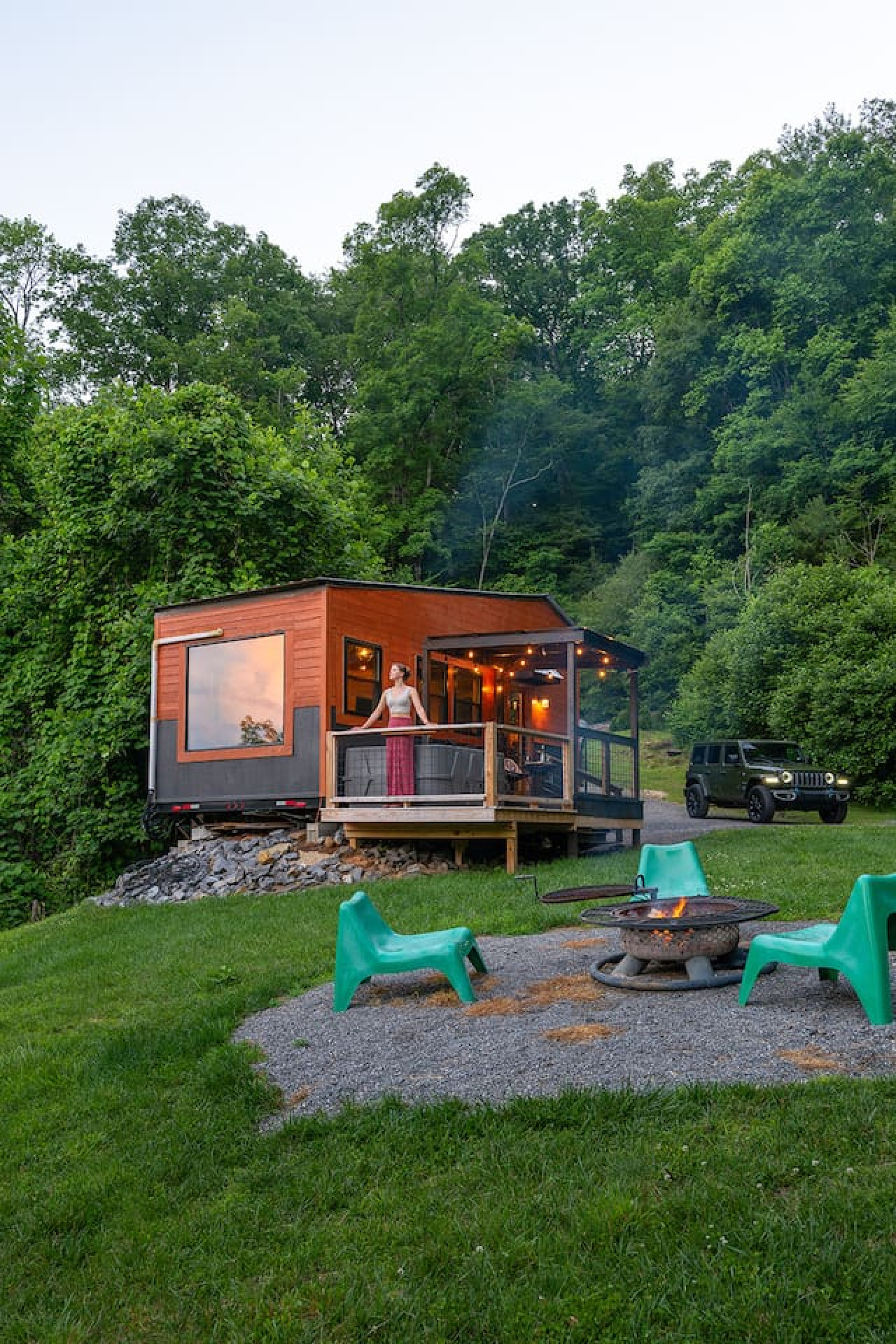 Tucked away on over 2 acres yet only 15 minutes to downtown Asheville, this is the perfect couples or solo retreat.