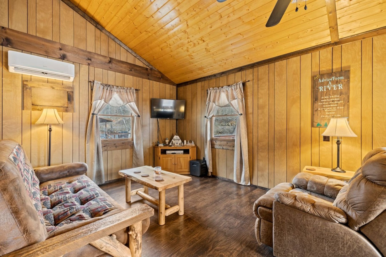 Relax in the living room and enjoy your favorite streaming apps on the smart TV. 

Pull out queen sleeper sofa