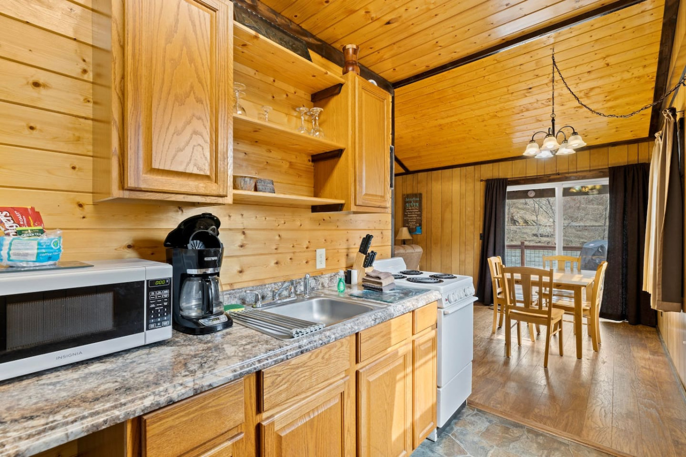 Kitchen stocked with coffee and all the cooking essentials you will need.