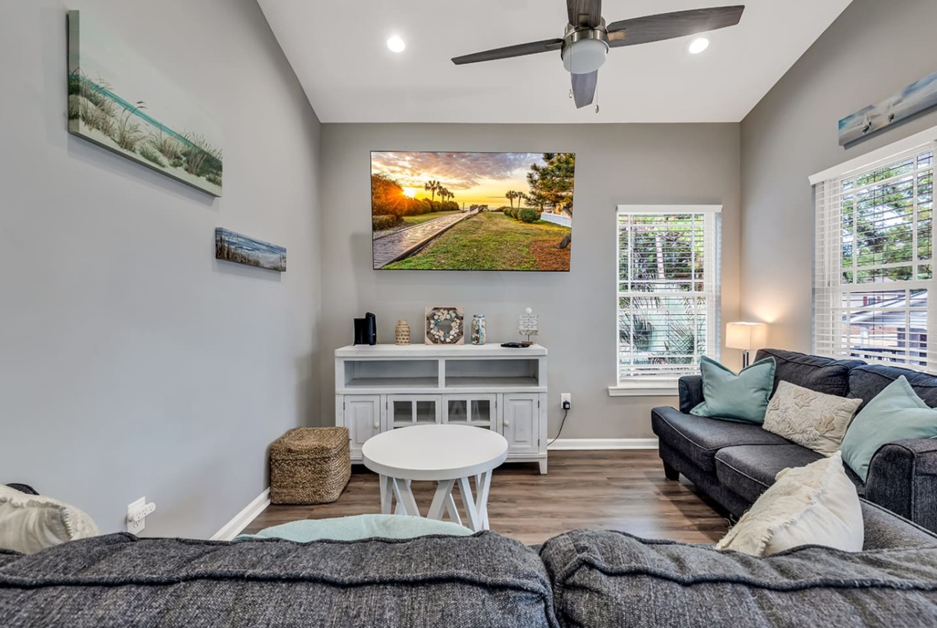This new, modern home is the ultimate beach getaway for your group or family. Just a short golf cart ride down to the beach, pool, or tons of other amenities that Ocean Lakes has to offer.