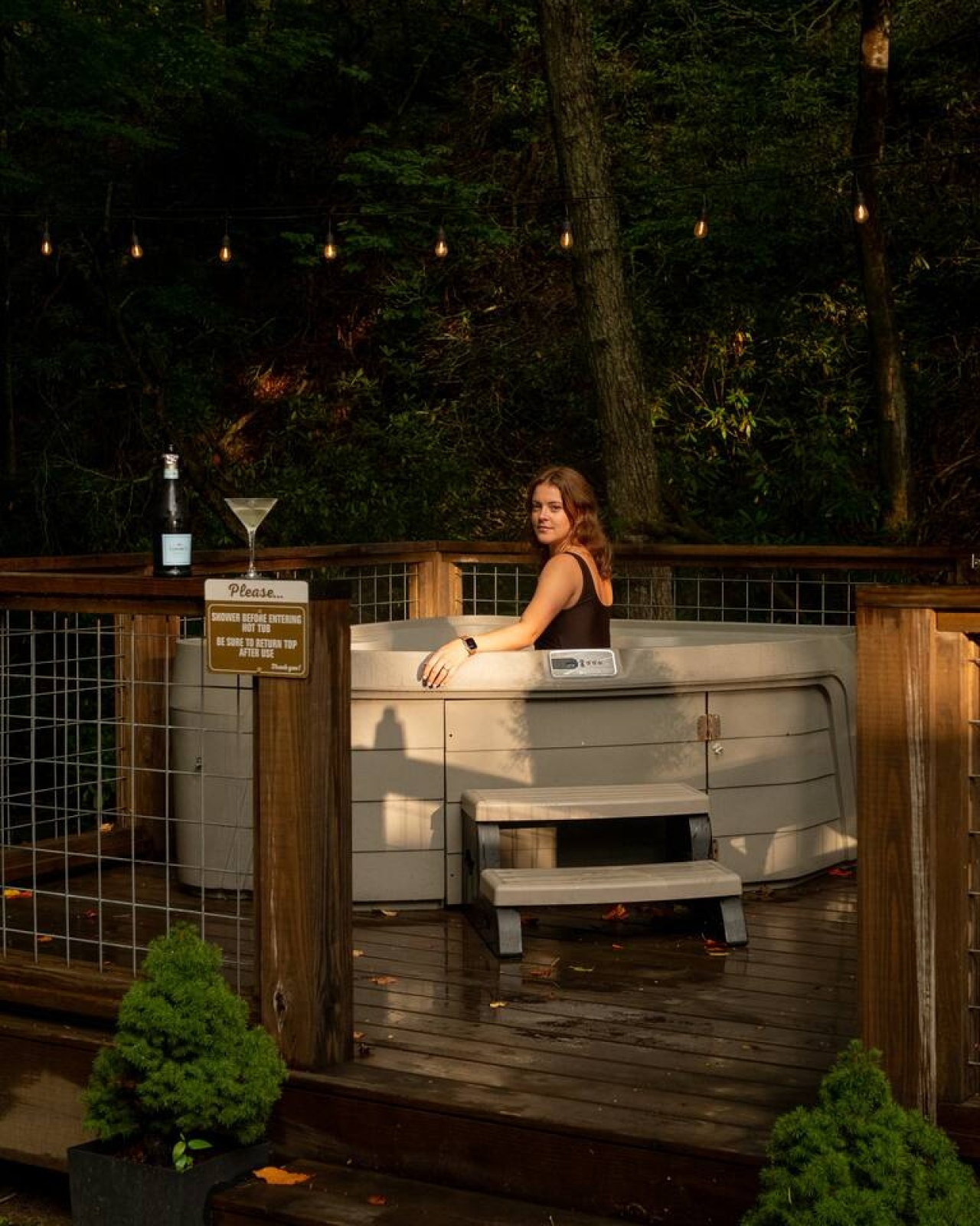 The hot tub is the perfect way to end a day of adventures