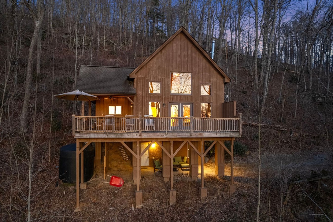 Backside of the home and deck