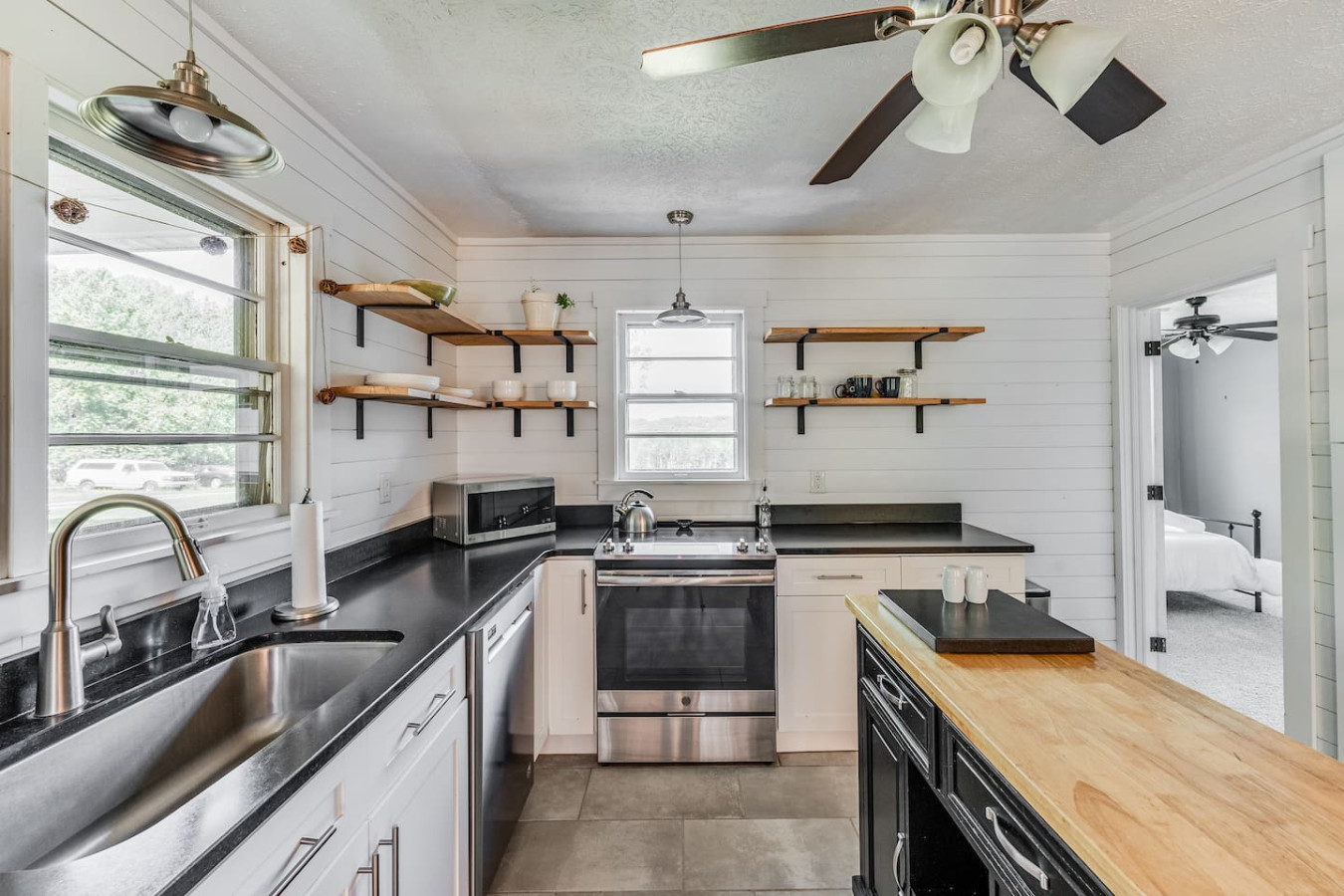 Kitchen with plenty of natural light