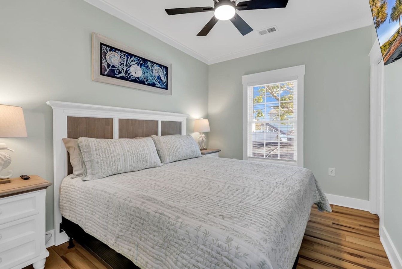 From the comfy bed to the gentle breeze of the ceiling fan, every corner invites relaxation