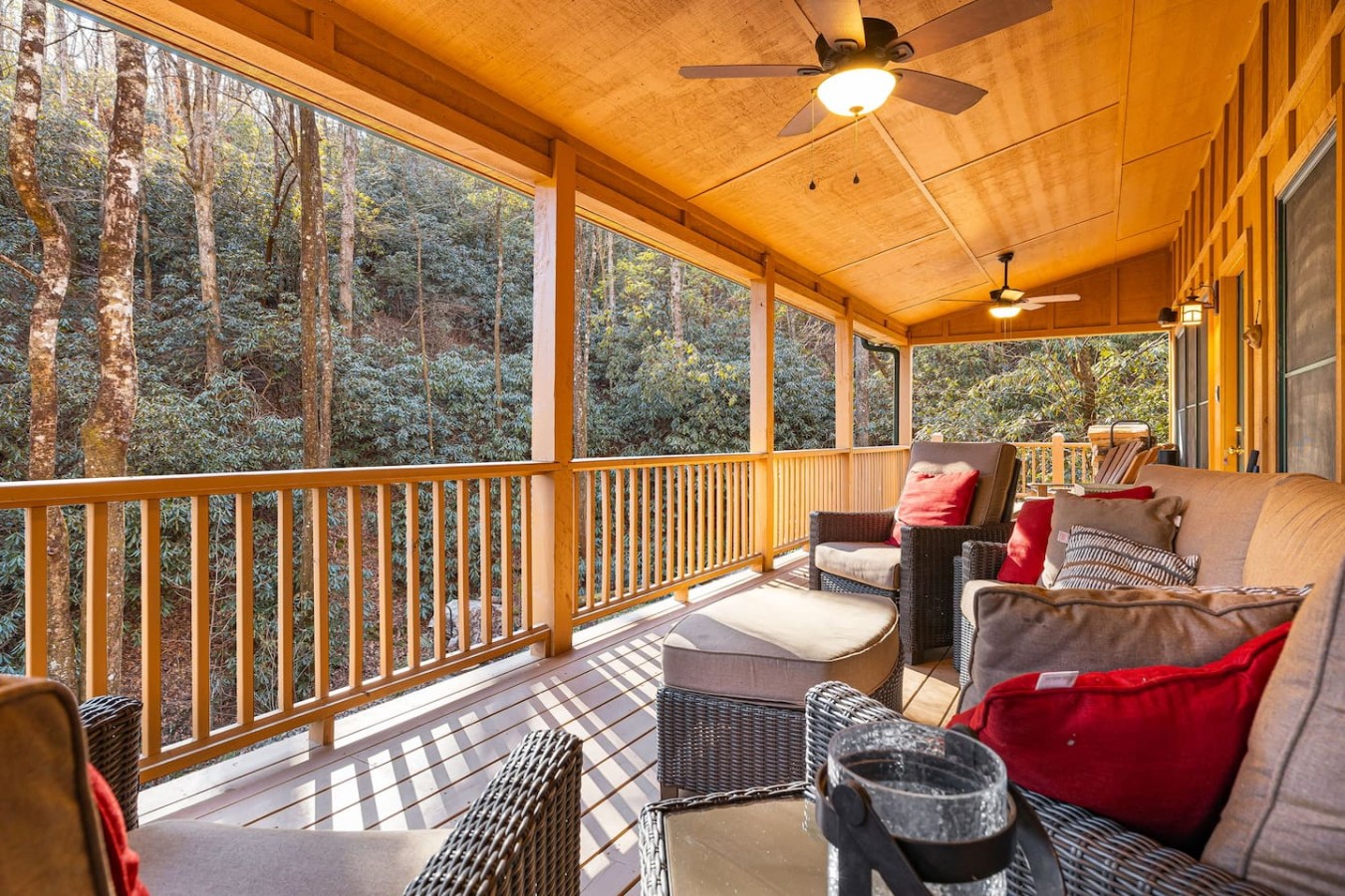 Kick back and relax on the couch with great company, enjoying heartfelt conversations, sipping coffee with your loved ones, and soaking in the soothing sounds of the birds.