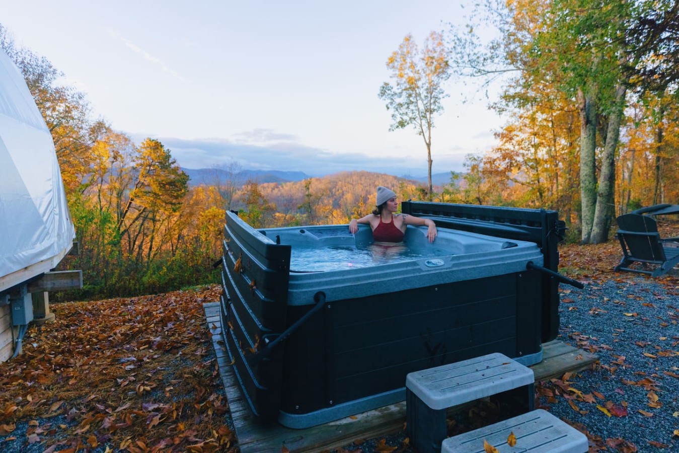 Asheville Luxury Glamping Dome | Mtn View, Hot Tub photo 3