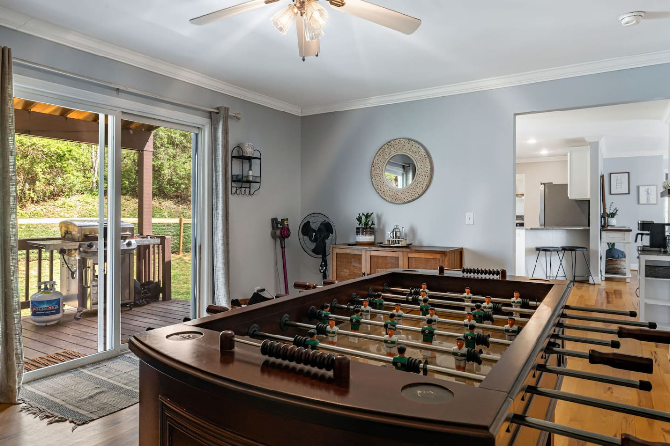 Unleash your competitive spirit with foosball and lots of board games!