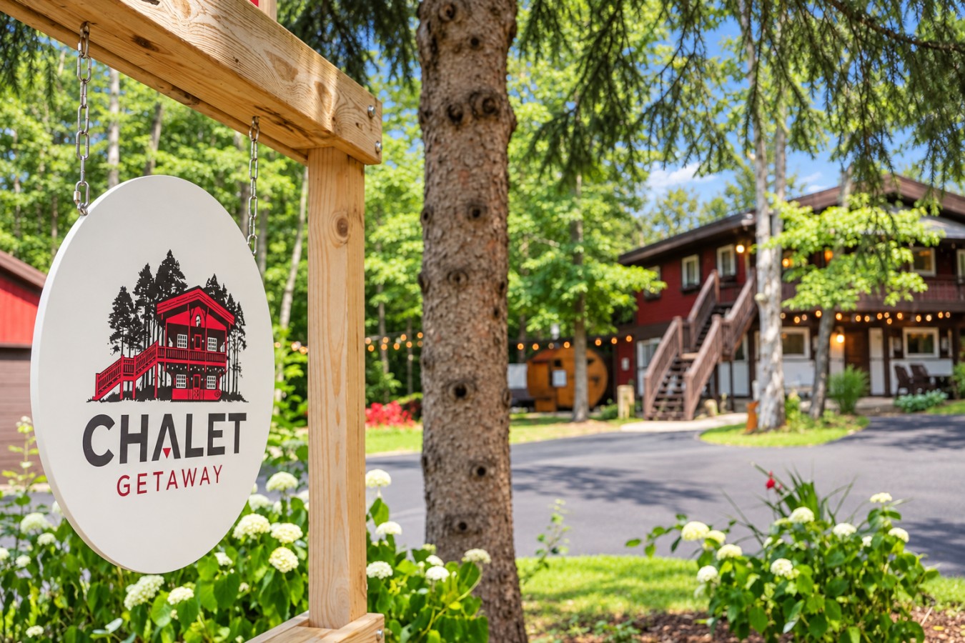 Chalet Getaway: Chalet welcome sign