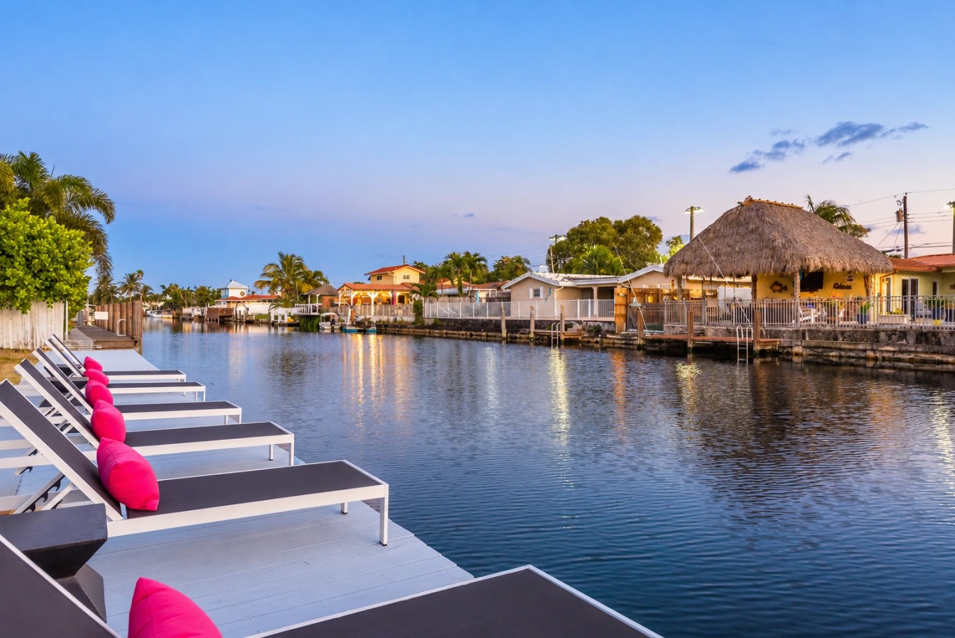 Canal views and dockside loungers at The Jungle