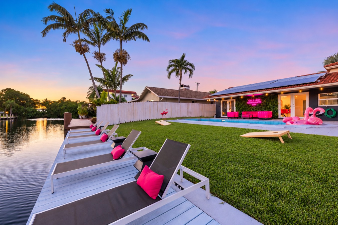 Canal views and dockside loungers at The Jungle