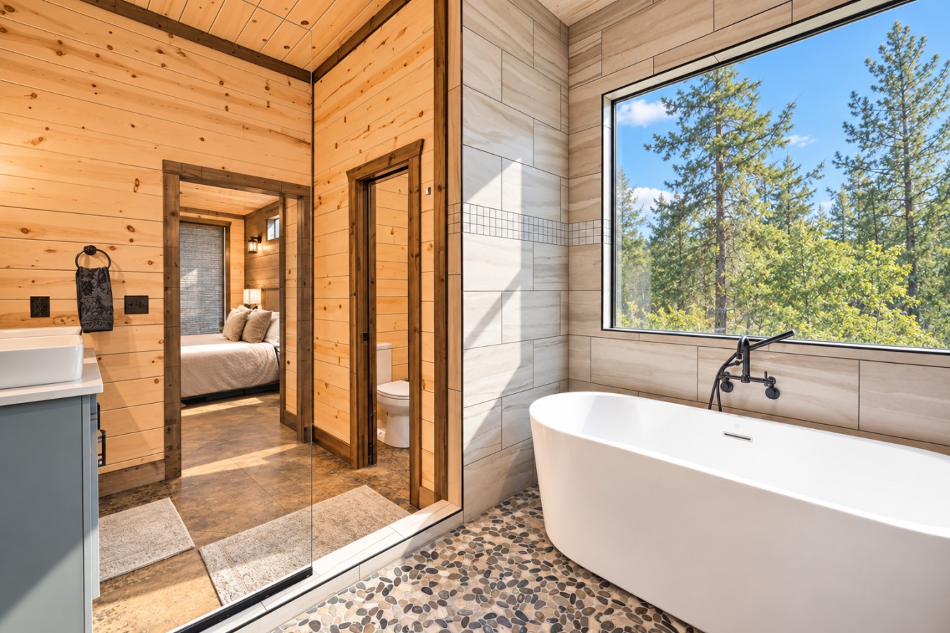 Family Getaway: Bathtub and shower
