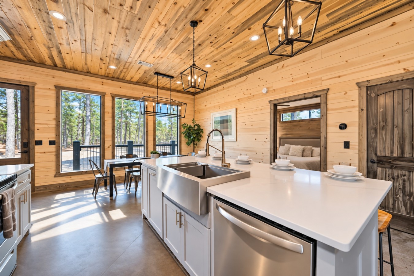Family Getaway: Kitchen and dining area