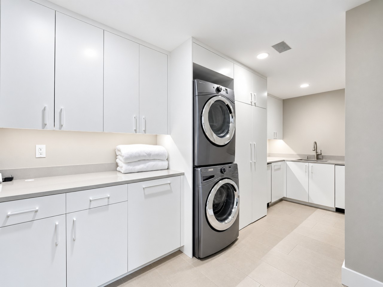 In-home washer and dryer for beach-day refreshes