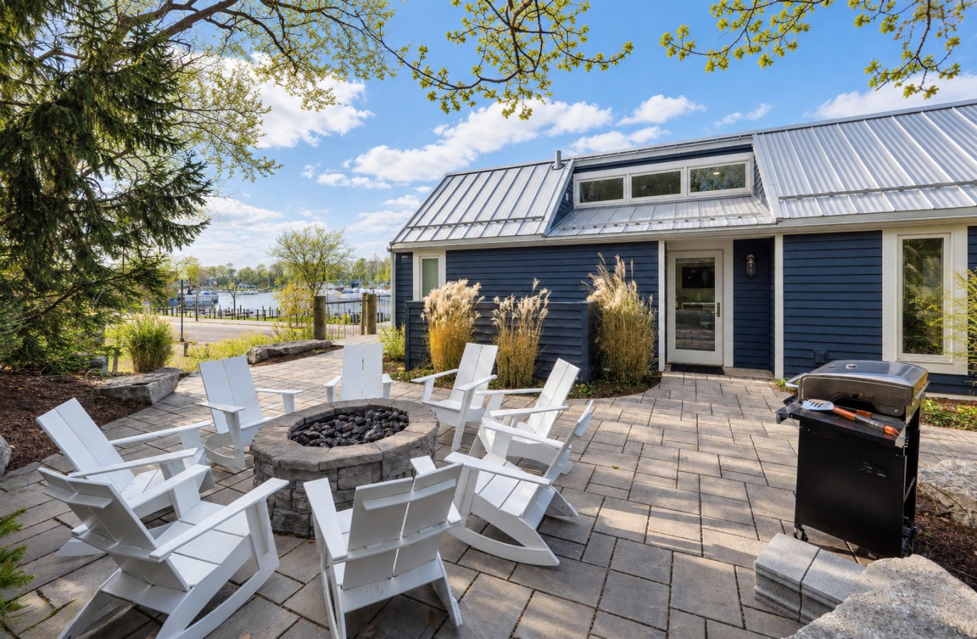 Gather around the gas fire pit on your private patio