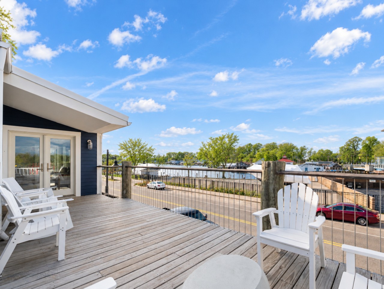 Watch the boats from the river-view deck