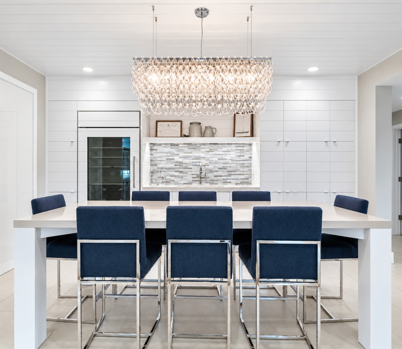 Lower-level kitchenette and dining area