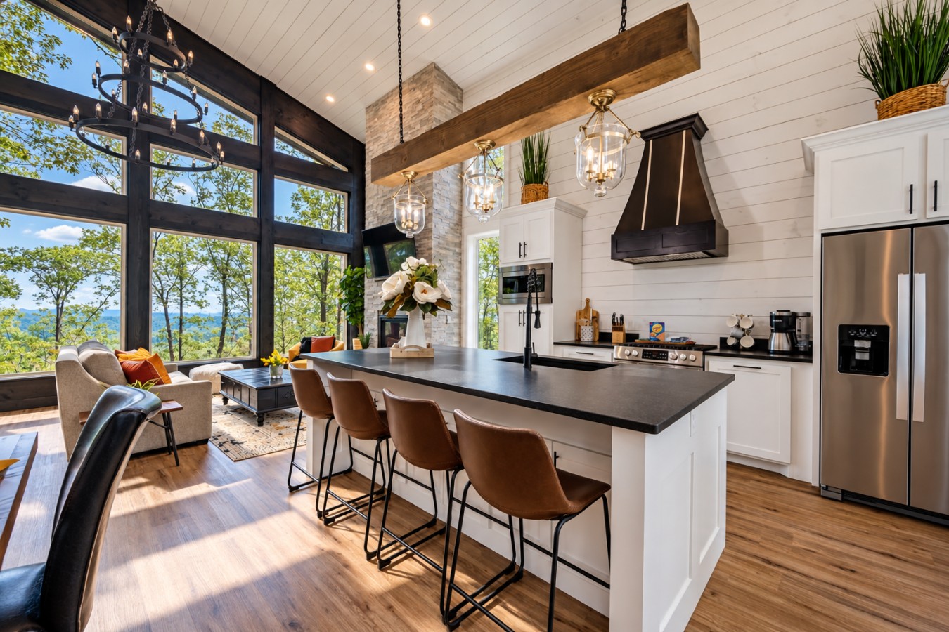 Sky High: Kitchen and living area