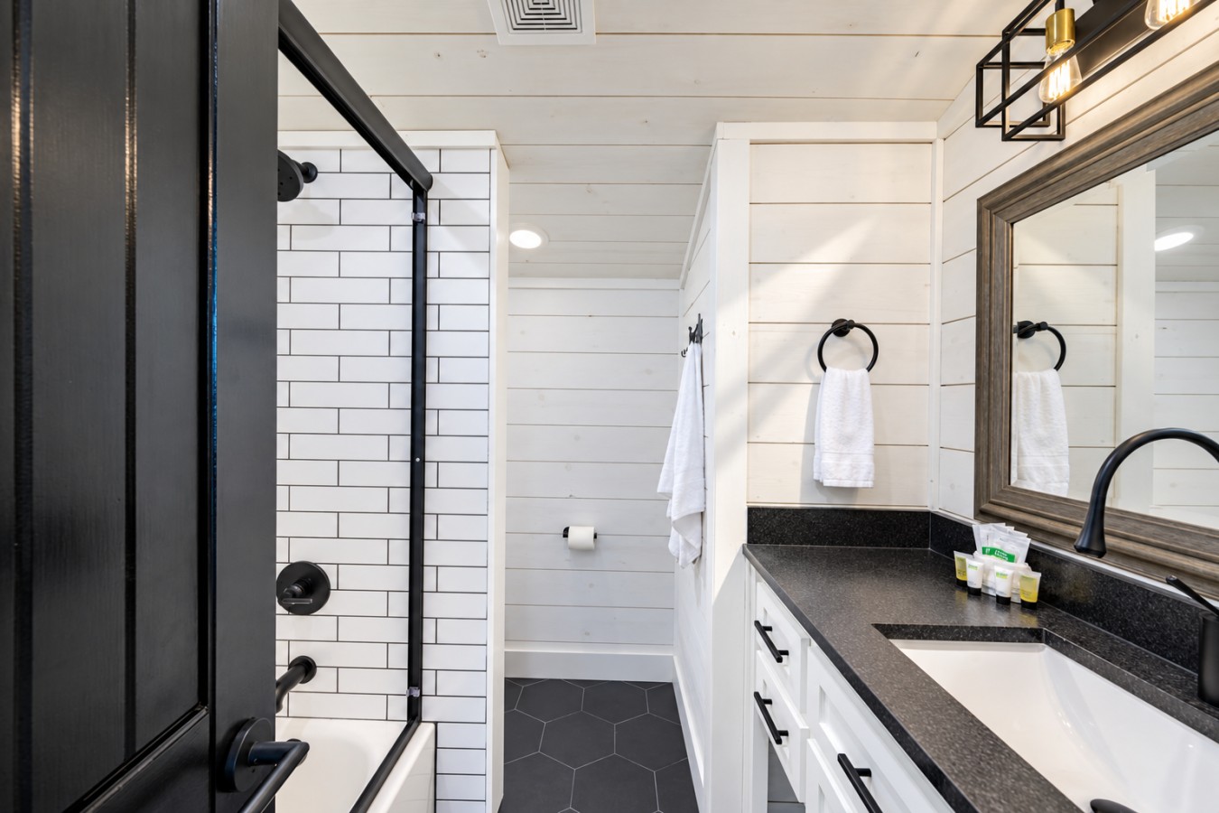 Sky High: Bathroom vanity and shower