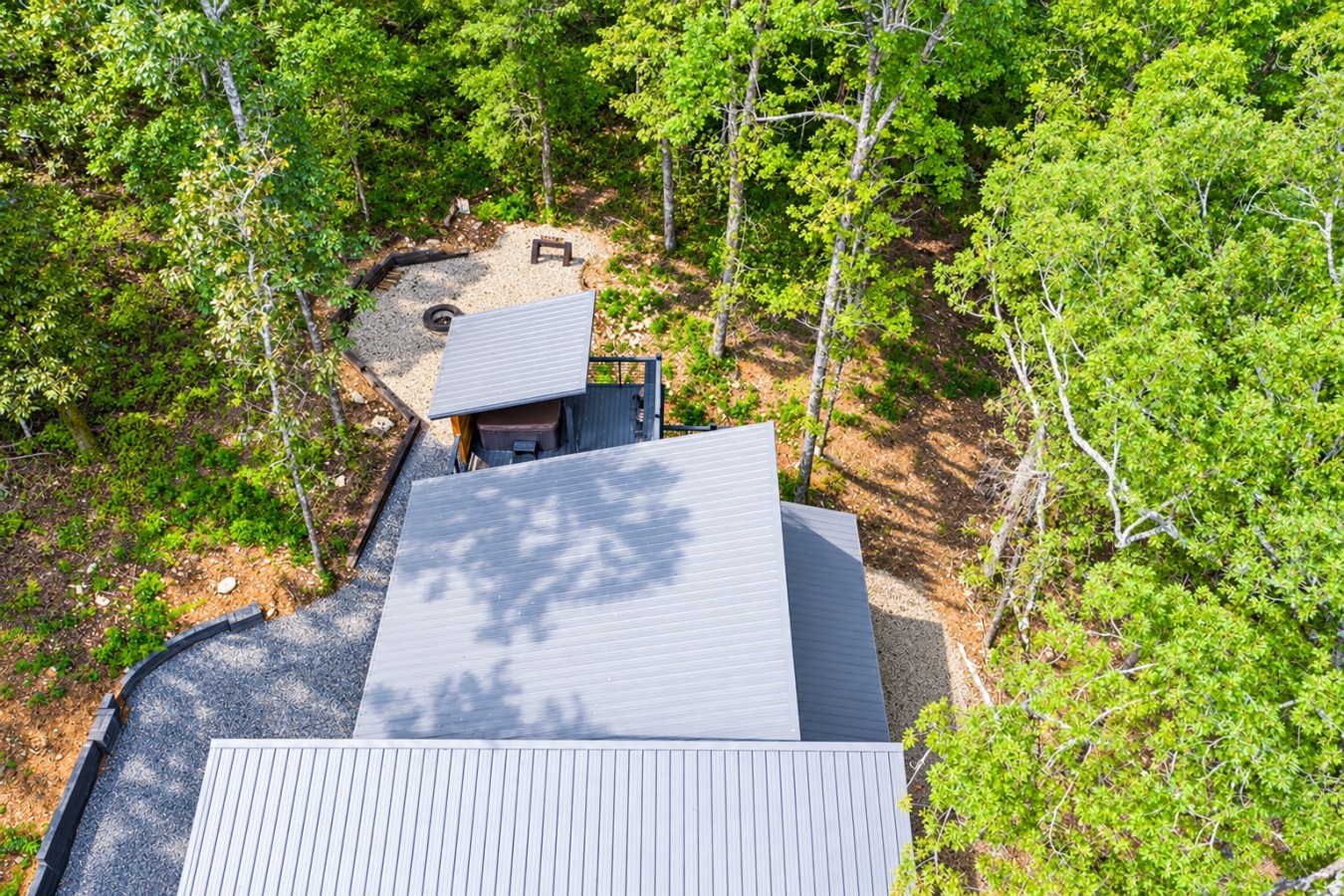 Sky High: Aerial view of the property