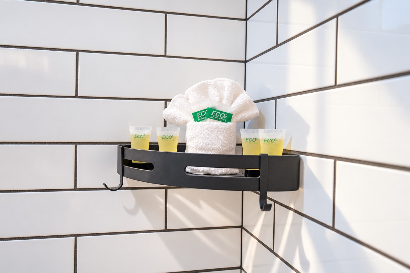 Sky High: Guest toiletries in the shower