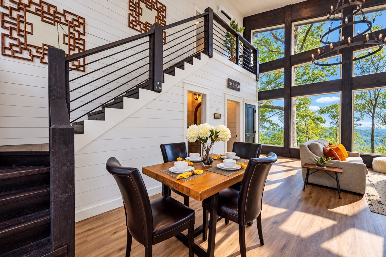 Sky High: Dining area and staircase
