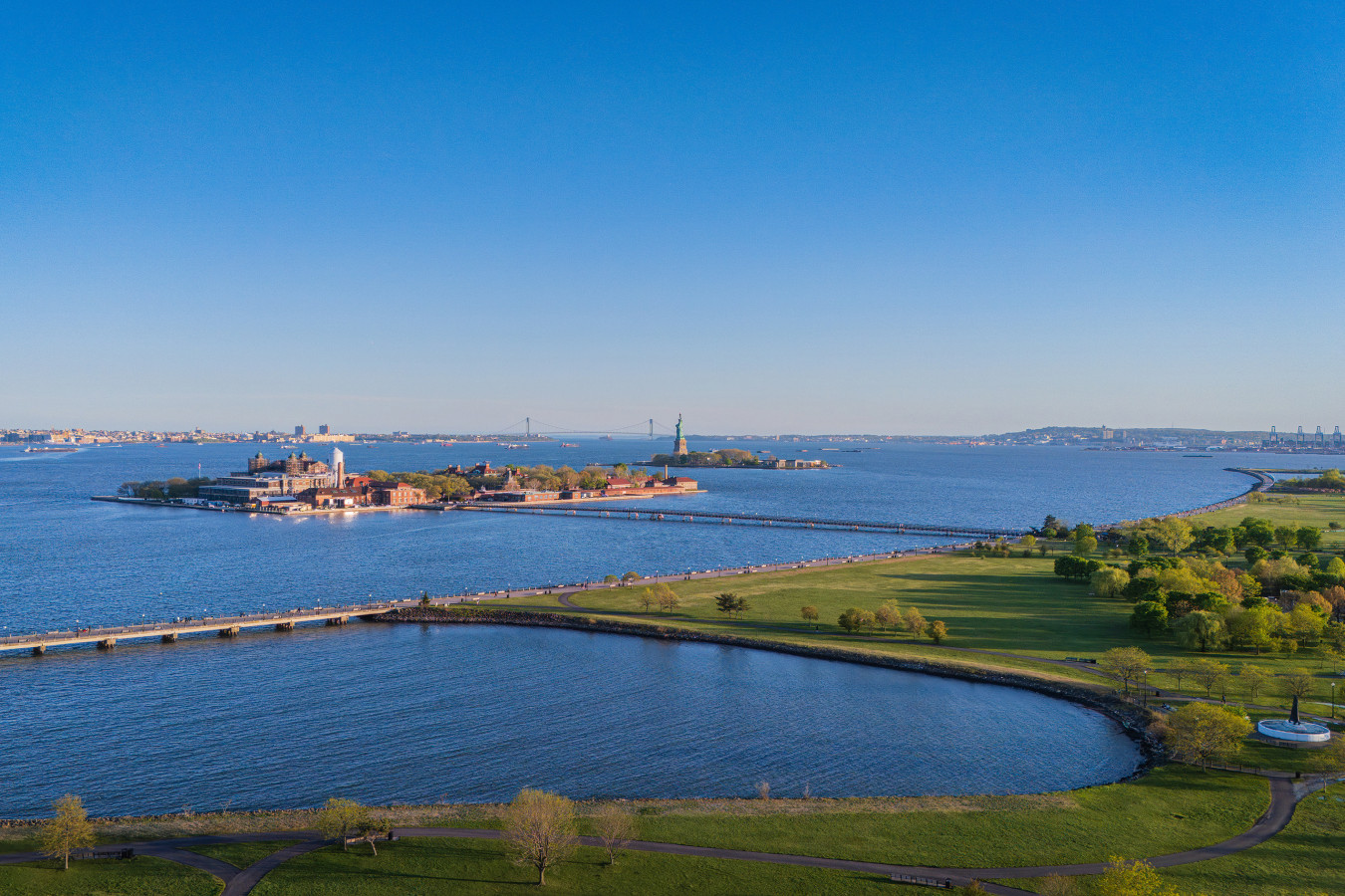 Ellis Island, the Statue of Liberty, and Liberty State Park sit just minutes from your door, with the full Upper New York Bay stretching out beyond.