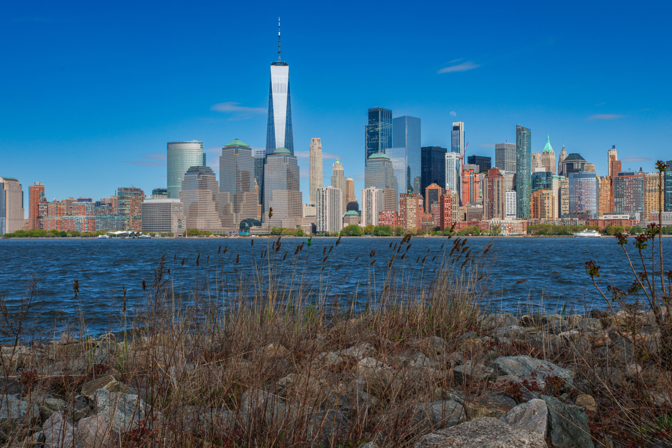The Manhattan skyline from Liberty State Park. One World Trade and Lower Manhattan directly across the Hudson, a short walk from FLOHOM 16 | Isaac's Way