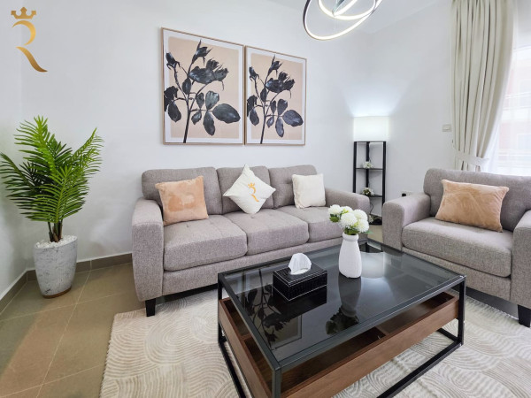 Stylish 1BR with Dining, Balcony Kitchen Al Reef