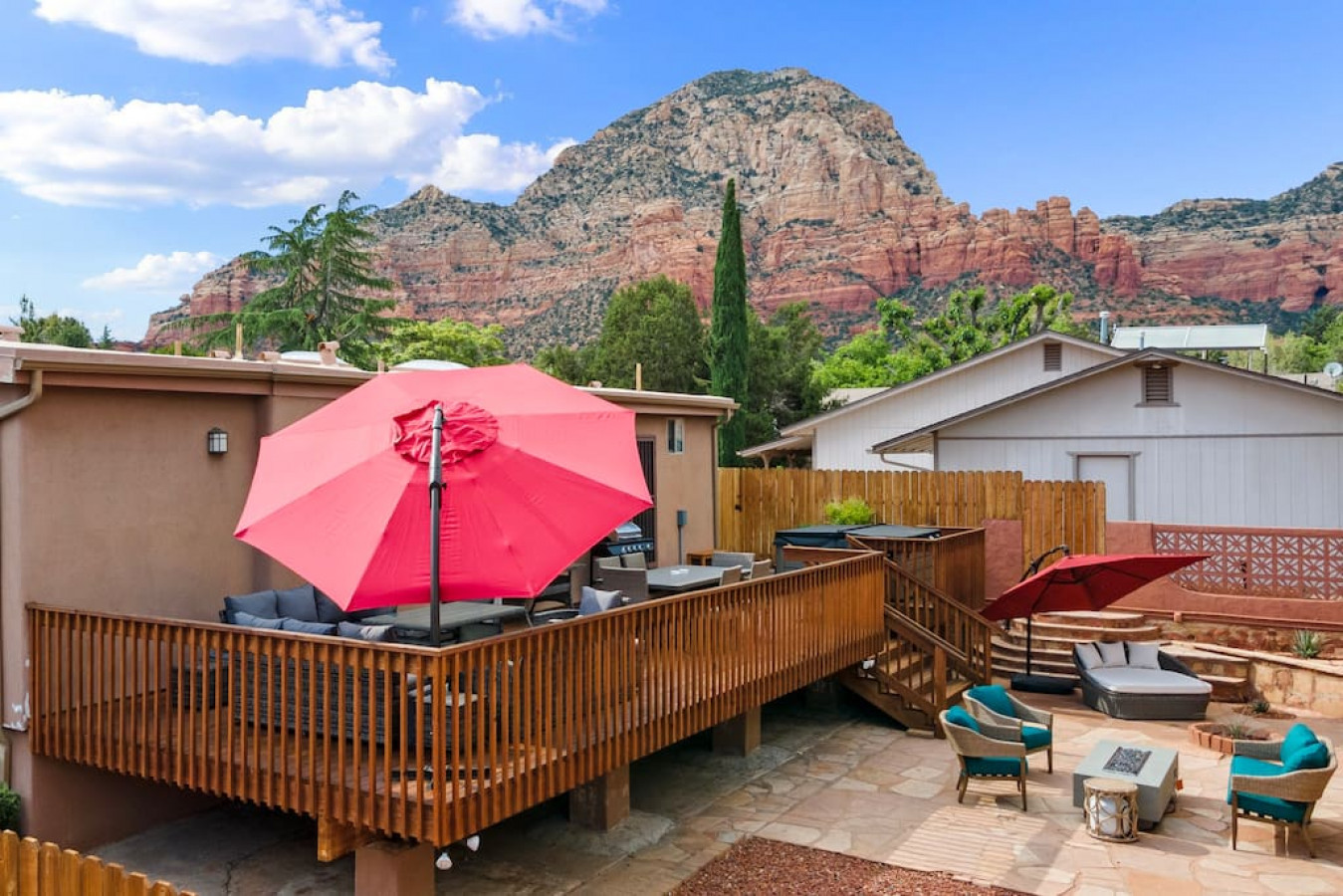 Walk to trails! Epic yard, spa, BBQ, decks & more — Sedona, AZ — vacation rental