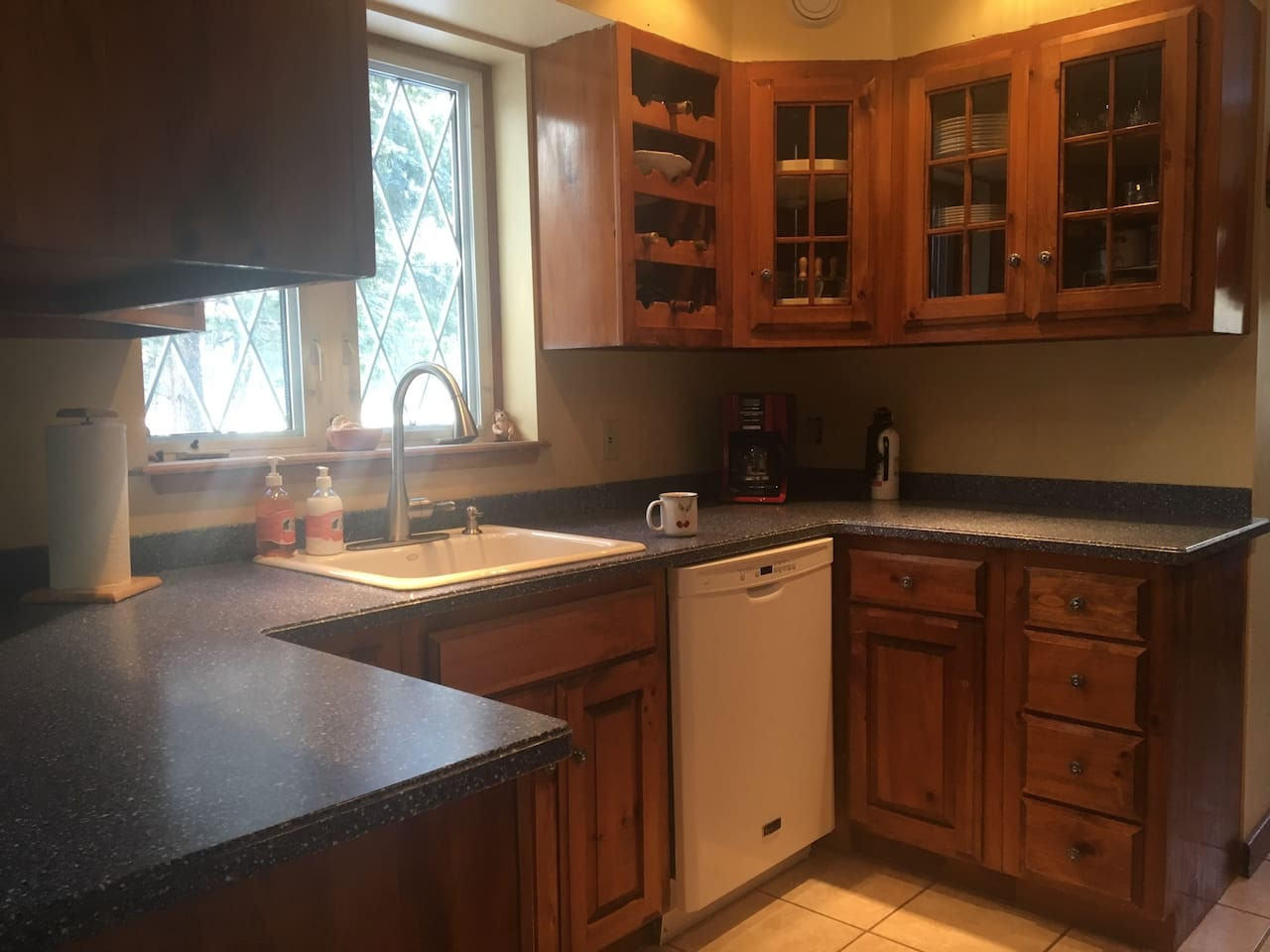 Kitchen area, brand new sink and dishwasher.