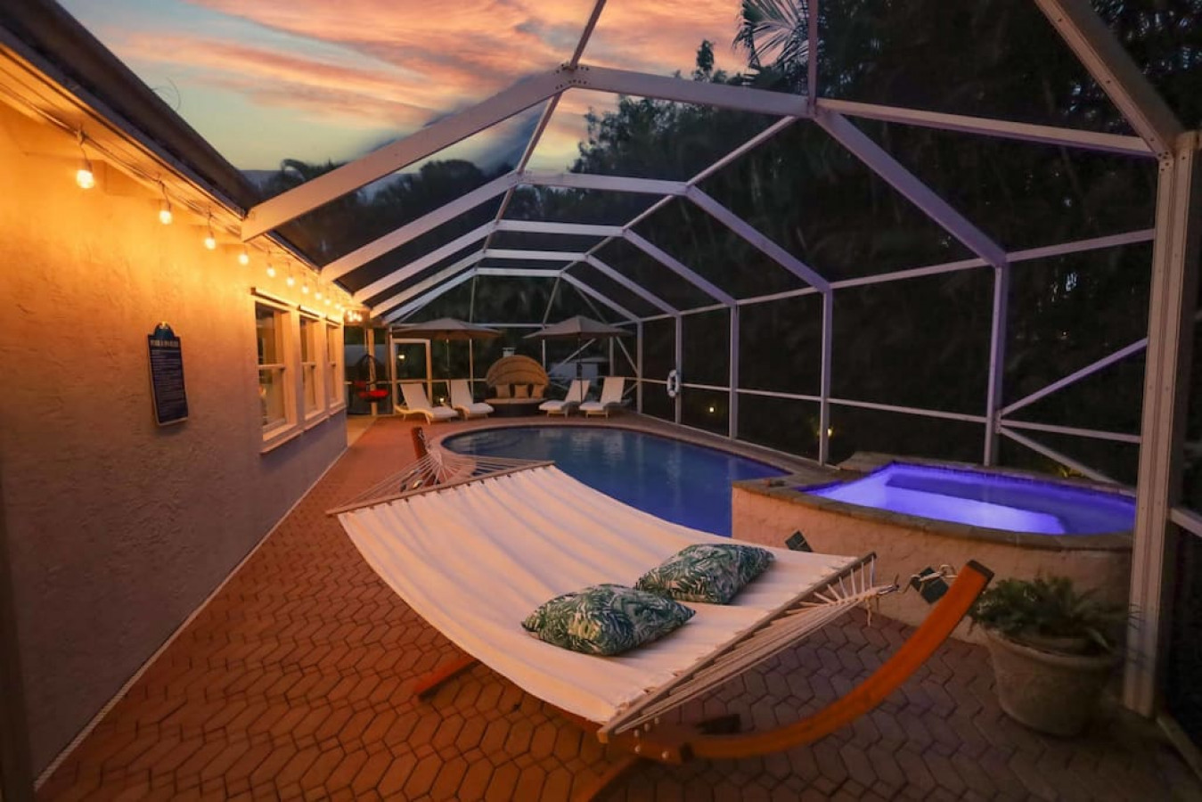 Enjoy picture-perfect Florida sunsets from the comfort of your very own hammock on the pool deck