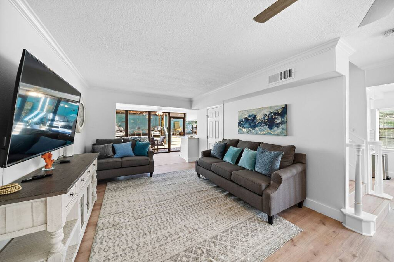 Curl up with a good book in the inviting living room