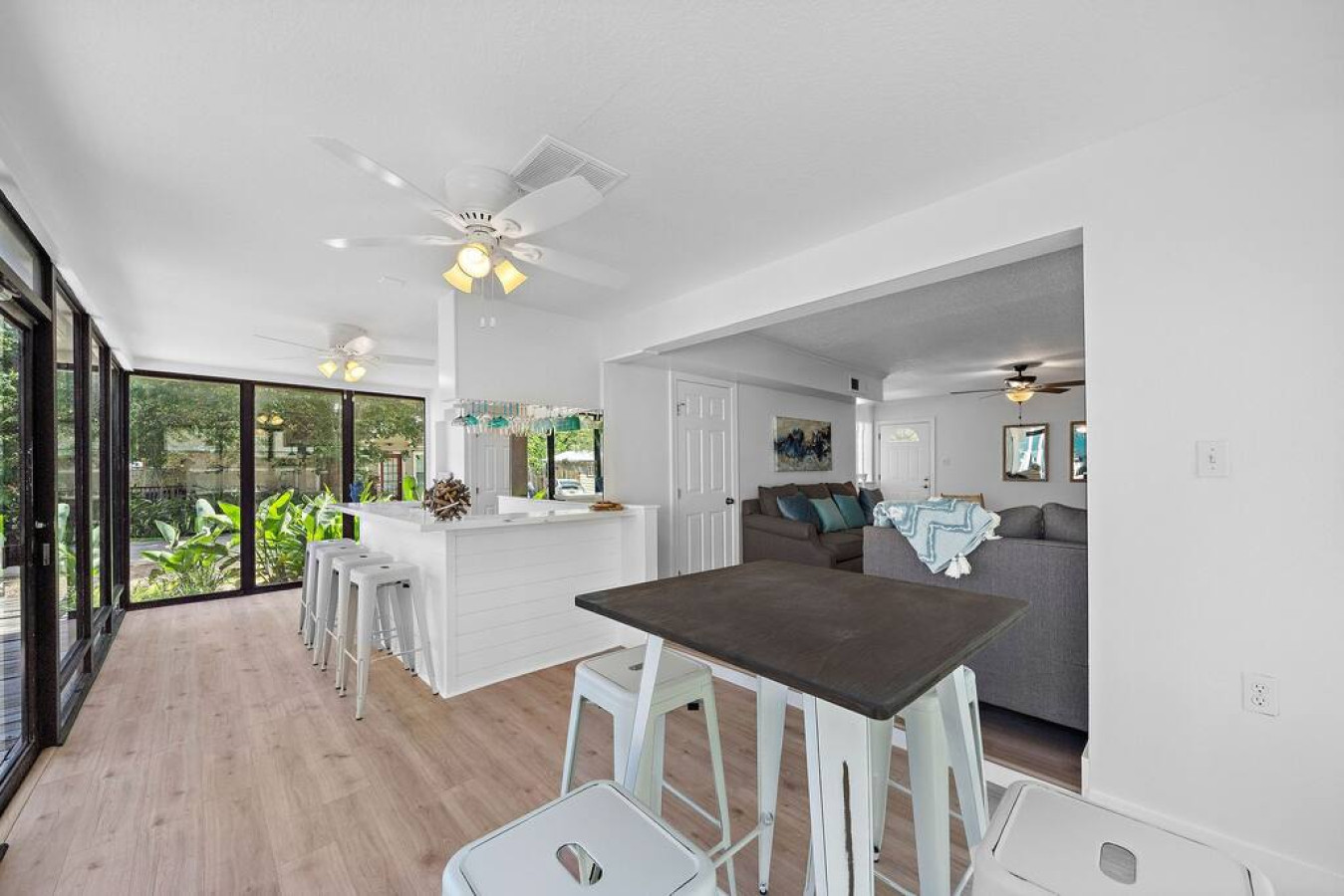 This dining area is located off the kitchen